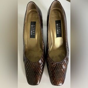 Stuart Weitzman Brown Snakeskin Pumps Size 9B